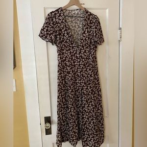 Reformation Midi Button-Front Dress - Size 8